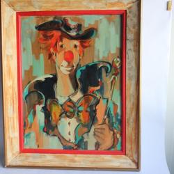 Tableau peinture Clown Jean LE GREC 1968