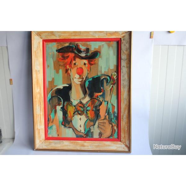 Tableau peinture Clown Jean LE GREC 1968