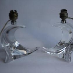 SAINT LOUIS Paire de pieds de lampe Cristal