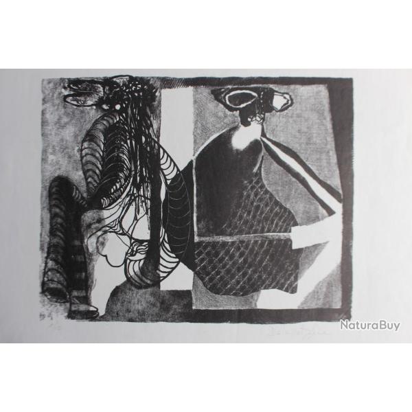 Lithographie originale Delapoterie Paul 1968 Dos  dos