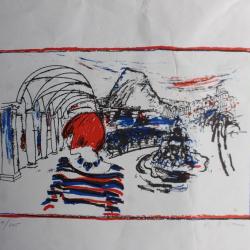 Lithographie originale Emilio RISSONE Suisse