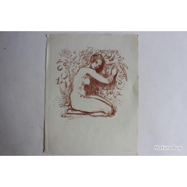 Lithographie originale Otto VAUTIER (1863-1919) Femme nue