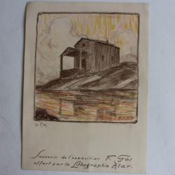 François GOS Lithographie originale souvenir exposition