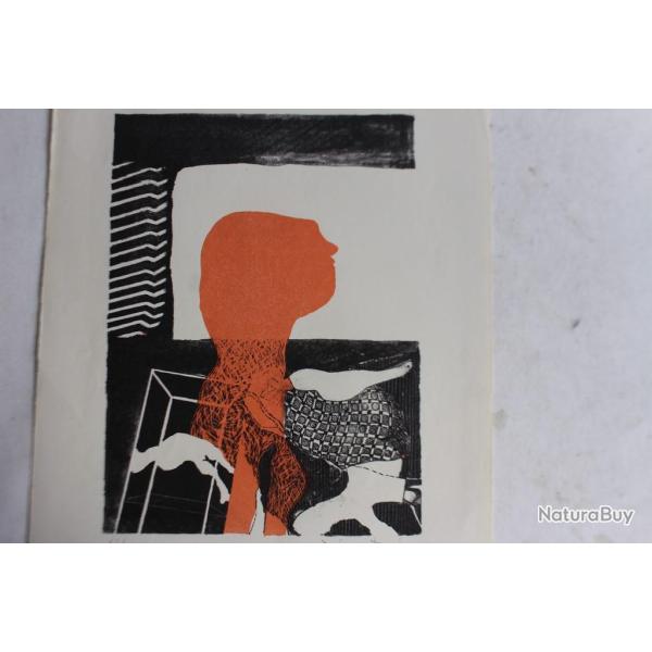 Lithographie originale Delapoterie Paul 1969 La vedette