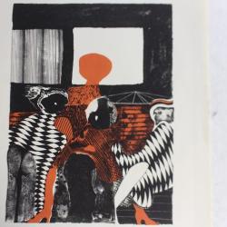 Lithographie originale Delapoterie Paul 1969 La vedette III