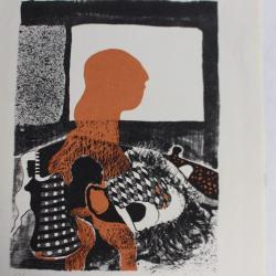 Lithographie originale Delapoterie Paul 1969 La vedette II
