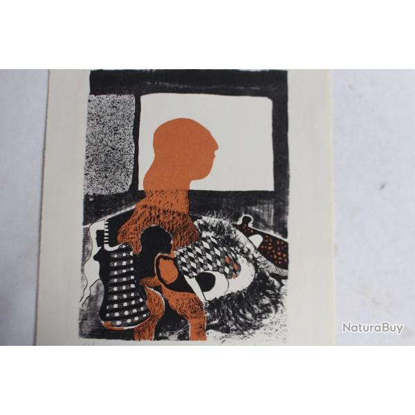 Lithographie originale Delapoterie Paul 1969 La vedette II