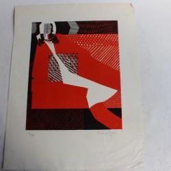 Lithographie originale Delapoterie Paul 1969