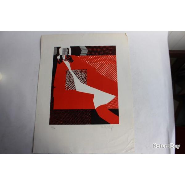 Lithographie originale Delapoterie Paul 1969