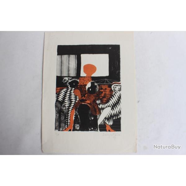 Lithographie originale Delapoterie Paul 1969 La vedette III