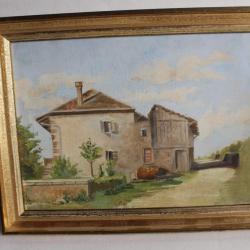 Tableau peinture à l'huile sur toile Beau-lac Suisse