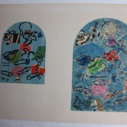 Marc CHAGALL Lithographies La tribu de Ruben Vitraux pour Jérusalem