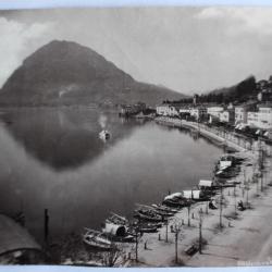 Photographie Lugano et le Monte Salvatore Suisse fin XIXe siècle