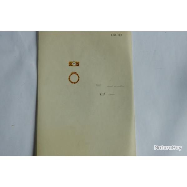 Ancien dessin original bijoux Bague