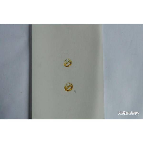 Ancien dessin original bijoux Bague