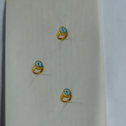 Ancien dessin original bijoux Bague
