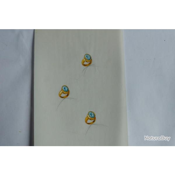 Ancien dessin original bijoux Bague