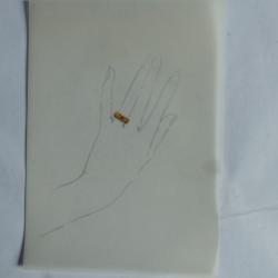 Ancien dessin original bijoux Bague