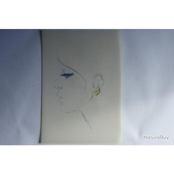 Ancien dessin original bijoux Boucle d'oreilles