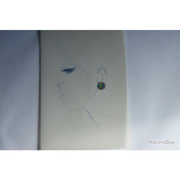 Ancien dessin original bijoux Boucle d'oreilles