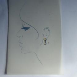Ancien dessin original bijoux Boucle d'oreilles