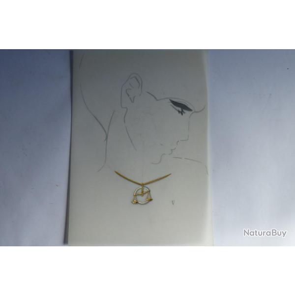 Ancien dessin original bijoux Collier