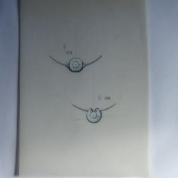 Ancien dessin original bijoux Collier