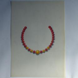 Ancien dessin original bijoux Collier