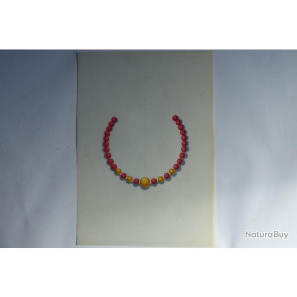 Ancien dessin original bijoux Collier
