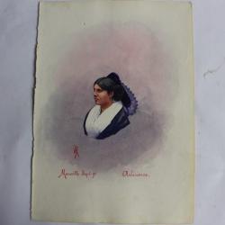 Peinture aquarelle Marseille Arlésienne 1895