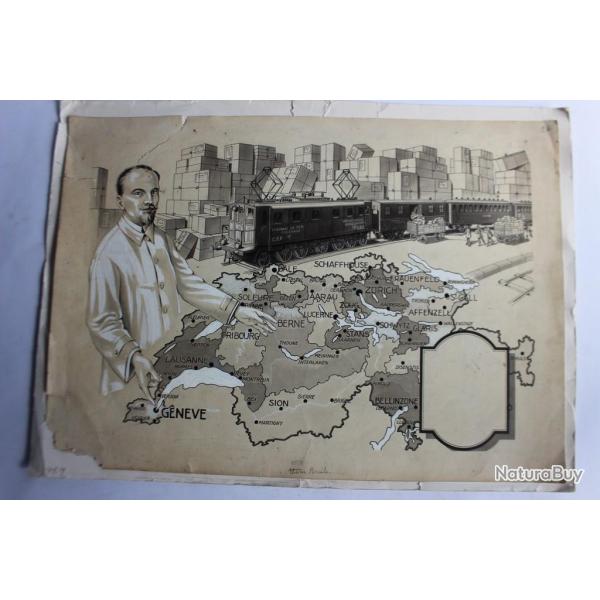 Dessin original C.F.F. Suisse Chemin de Fer