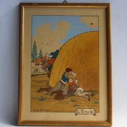 Lithographie Marcel JEANJEAN L'envie pêchés capitaux