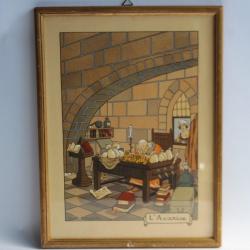 Lithographie Marcel JEANJEAN L'avarice pêchés capitaux