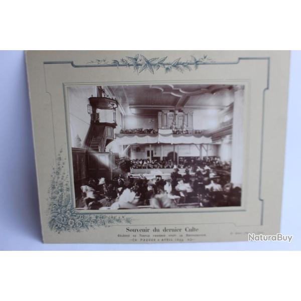 Photo Souvenir dernier Culte temple France P�ques 1899 Religion
