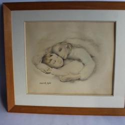 Lithographie Mariette LYDIS Femme à l'enfant n°25/200