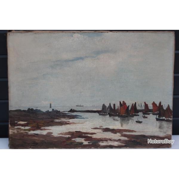 Tableau L�on GALAND peinture � l'huile Saint Gu�nol� 1926