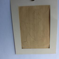 Maurice BARRAUD Dessin original femme nue