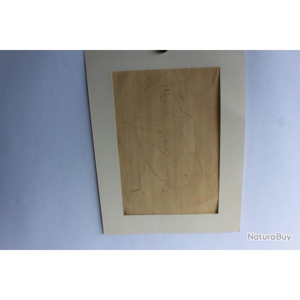 Maurice BARRAUD Dessin original femme nue