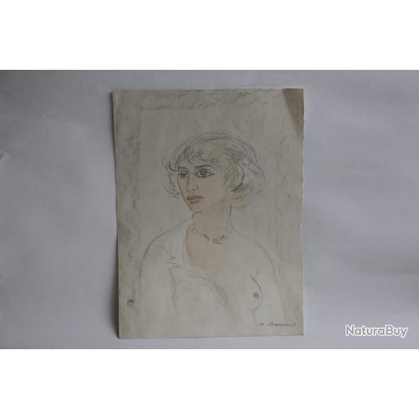 Dessin original Maurice BARRAUD aquarelle fusain