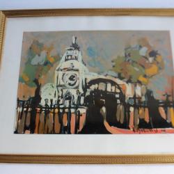 Tableau peinture à l'huile 1968 Art moderne