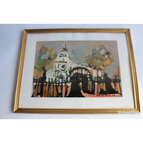 Tableau peinture � l'huile 1968 Art moderne