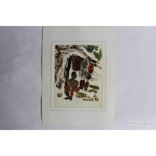 Aquarelle originale Afrique homme musique