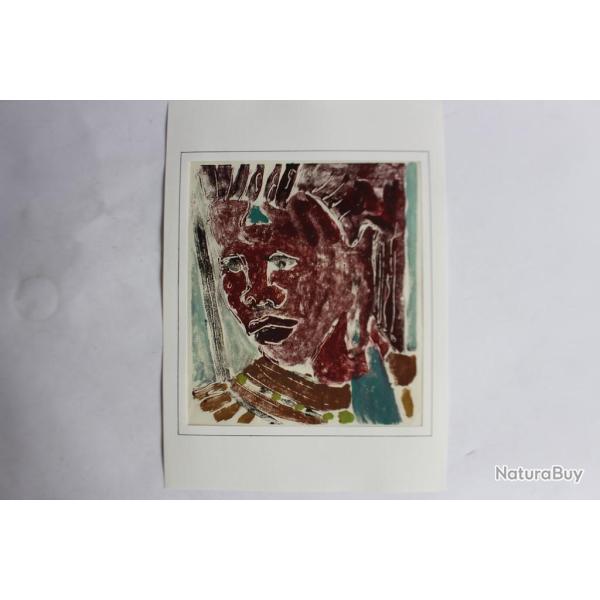 Aquarelle originale Afrique portrait femme