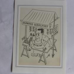 Dessin original au crayon Championnat Suisse de 15 m SNS 1948