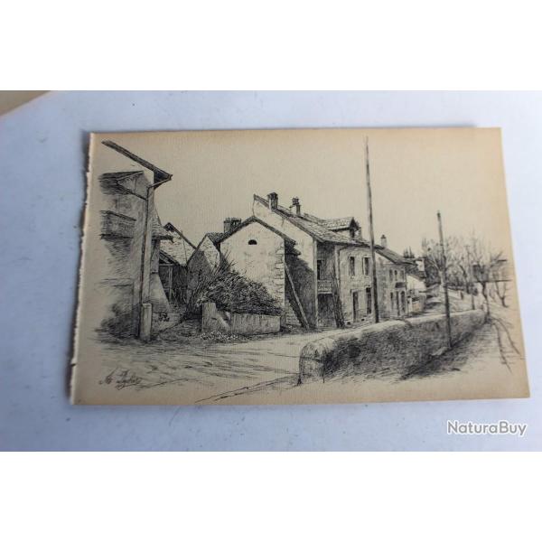 Dessin original Village Haute-Savoie par A.DECKER 1903