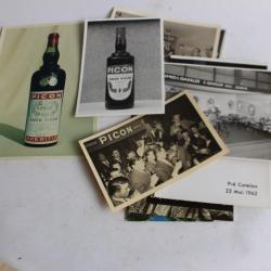 Cinq photos d'époques comptoirs PICON Suisse publicité alcool