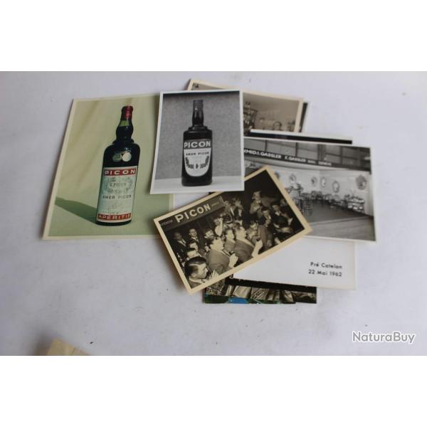 Cinq photos d'�poques comptoirs PICON Suisse publicit� alcool