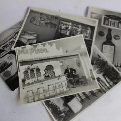 Cinq photos d'époques comptoirs PICON Suisse publicité alcool