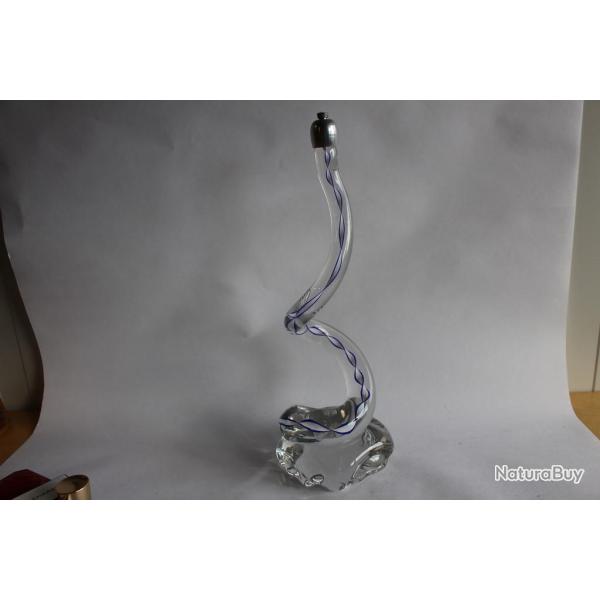 Pied de lampe verre filigrane