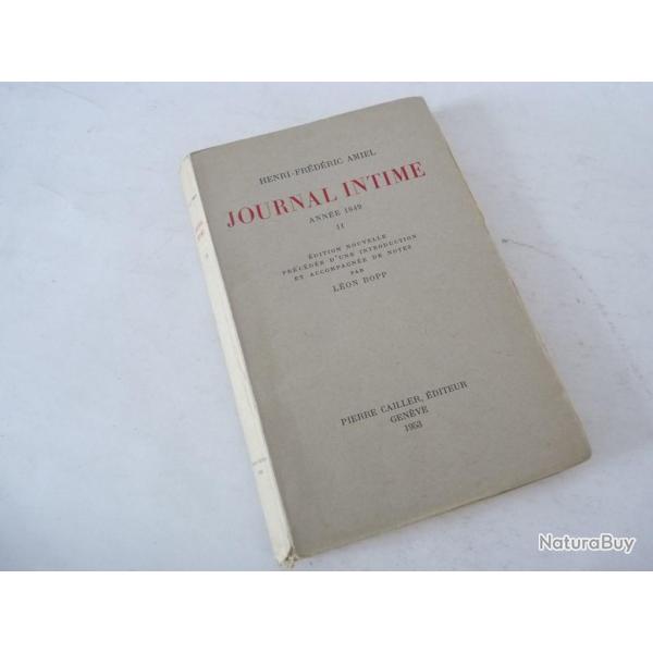 Livre Journal Intime Anne 1849 II Henri-Frdric Amiel Lon Bopp